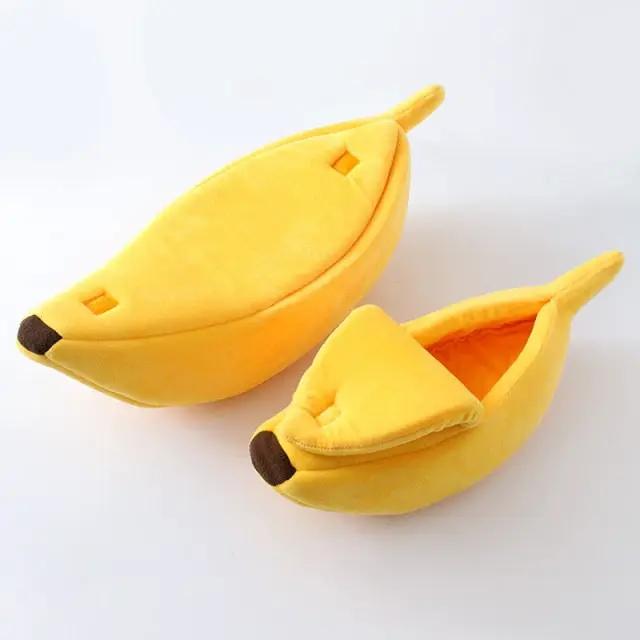 Premium Banana Pet Bed Funny Shaped Soft Warm Dog Cat House Portable by Furr Baby Gifts