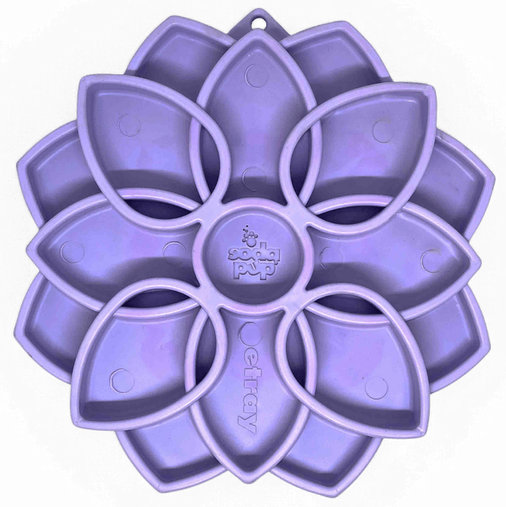 SodaPup Mandala Softie eTray TPE slow feeder dog bowl in pastel colors