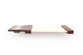 Charger l'image dans la visionneuse de la galerie, Catastrophic Creations cat hammock feeder, wall-mounted raised platform with wood ends and dual metal bowls.
