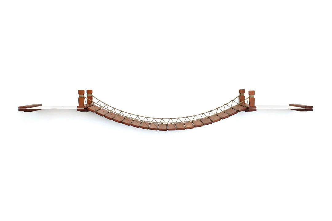 Double Cat Hammock and Climbing Bridge Combo by Catastrophic Creations, wooden plank cat bridge with rope netting
