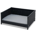 Load image into Gallery viewer, Rattan Dog Bed With Waterproof Cushion For Small Medium Dogs Gray by DirectDeals
