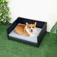 Load image into Gallery viewer, Rattan Dog Bed With Waterproof Cushion For Small Medium Dogs Gray by DirectDeals
