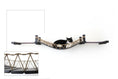 Charger l'image dans la visionneuse de la galerie, Cat bridge hammock combo with rope netting and dark end caps; black-and-white cat lounging.
