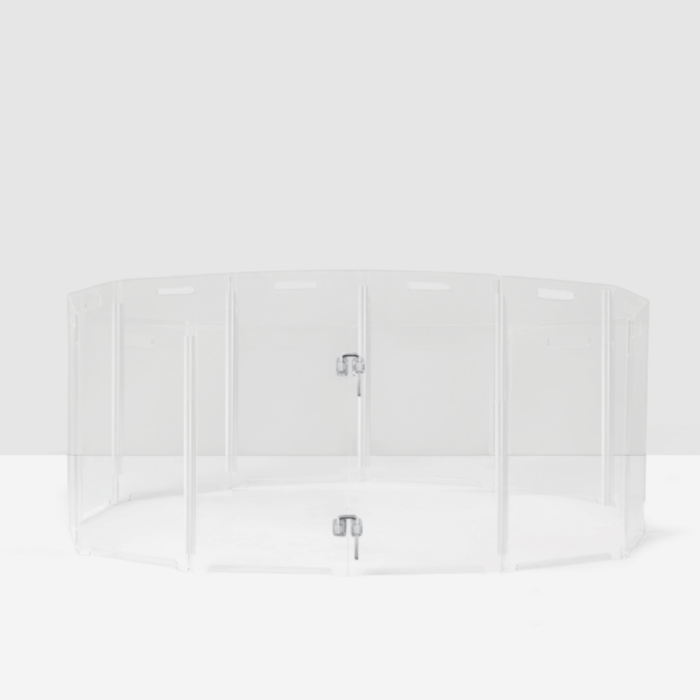 Hiddin Clear Acrylic Round Pet Playpen with Door