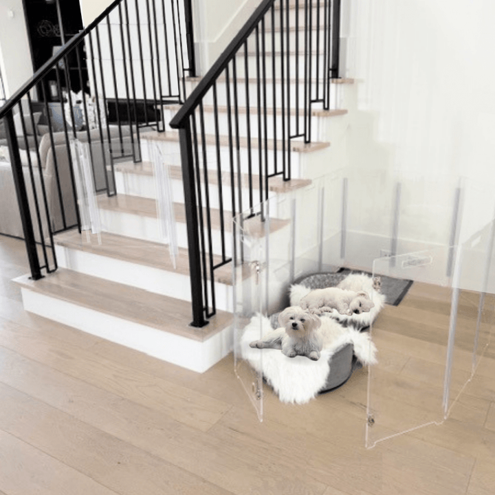 Hiddin Clear Acrylic Round Pet Playpen with Door