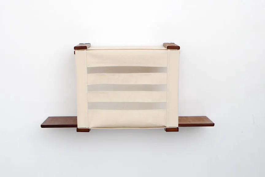 Cat Cubby for Wall - Covered Cat Bed with beige fabric and wooden shelves