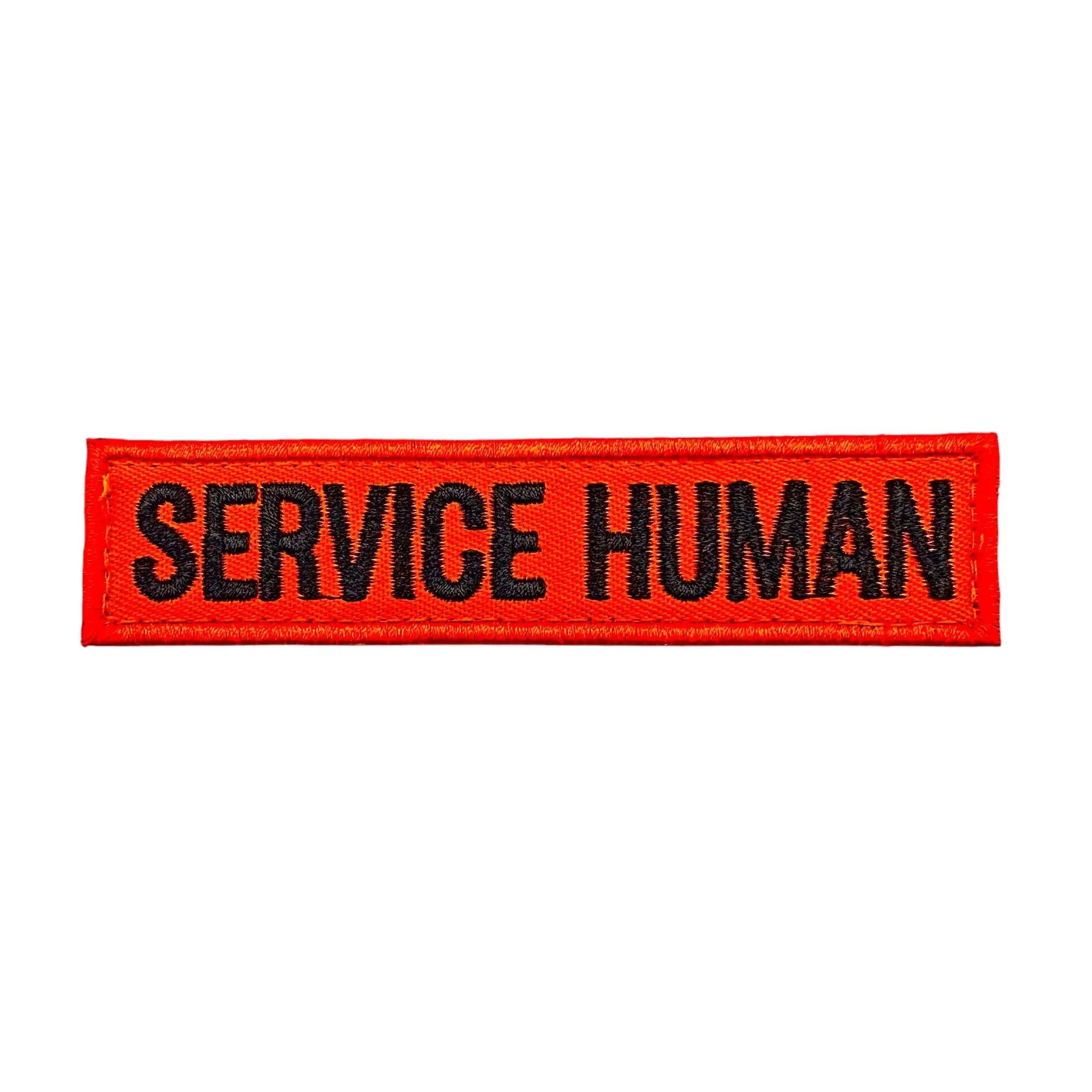 Service Human Embroidered Morale Patch 4.5x1 Hook Fastener Backing by kiloninerpets