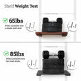 Load image into Gallery viewer, Wall Mounted Cat Shelf by Catastrophic Creations; brown wooden shelf with black weights and mounting hardware.
