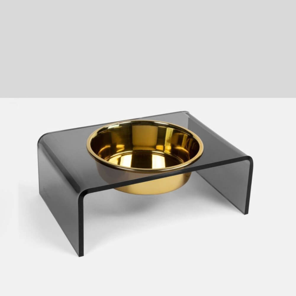 Hiddin Smoke Grey Acrylic Single Feeder – 5 in High