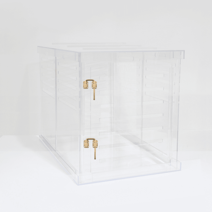Hiddin Clear Acrylic Dog Crate – Medium, Gold Latch
