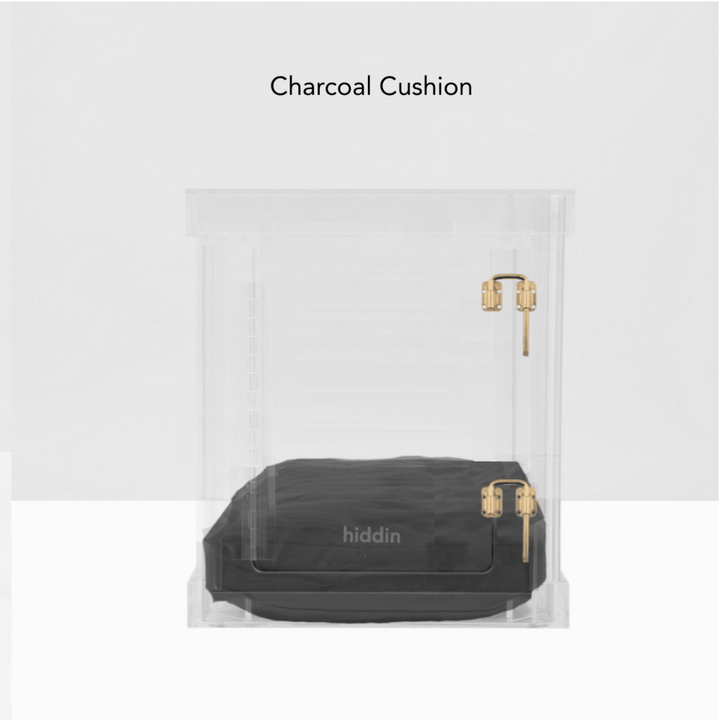 Hiddin Clear Acrylic Dog Crate – Small, Gold Latch