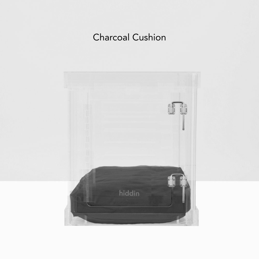Hiddin Clear Acrylic Dog Crate – Small, Silver Latch