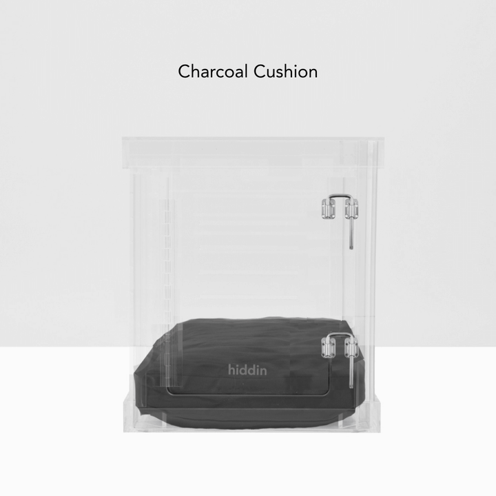 Hiddin Clear Acrylic Dog Crate – Small, Silver Latch