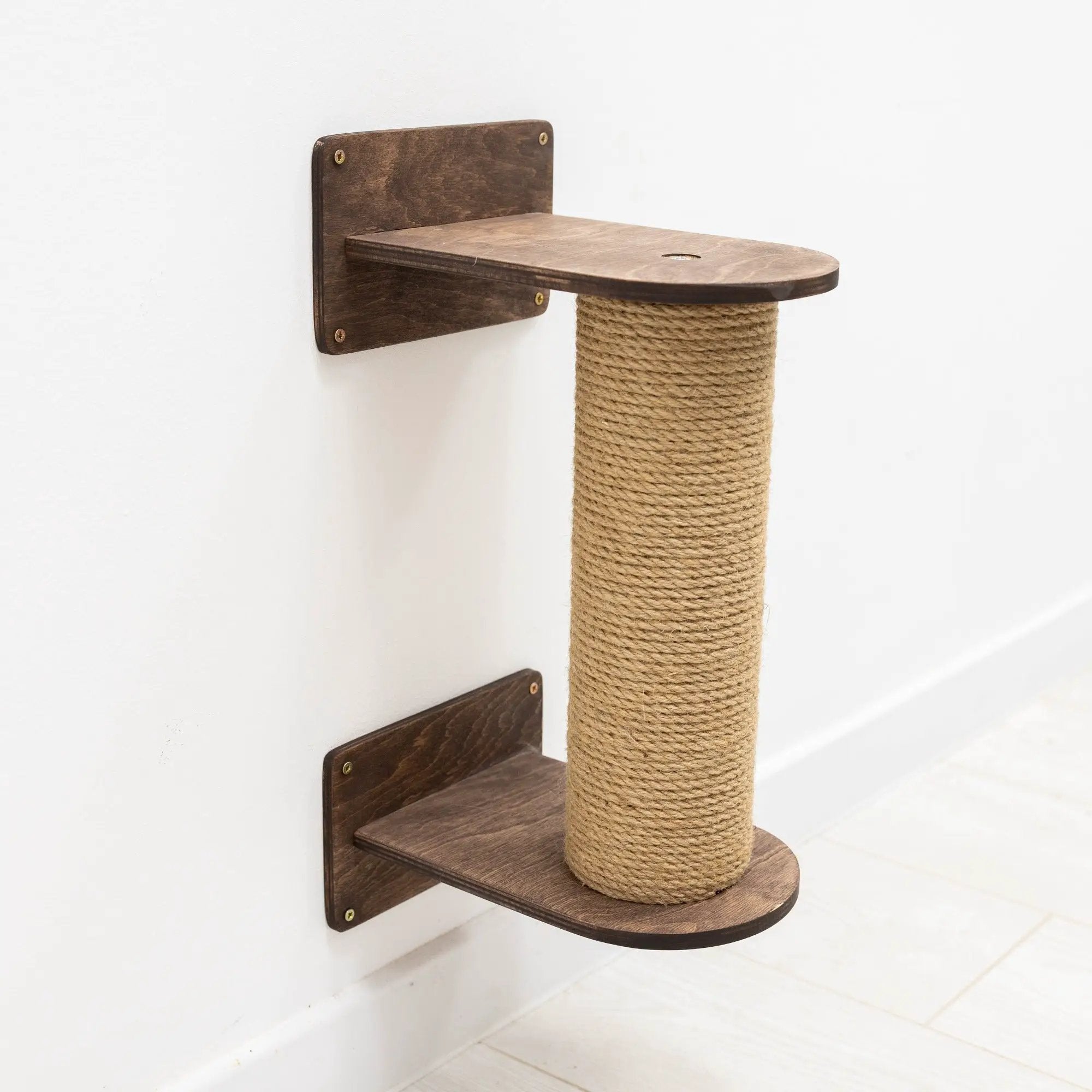 Enjoy The Wood Compact Cat Tree Scratching Post Hideaway Dark Walnut by Enjoy The Wood