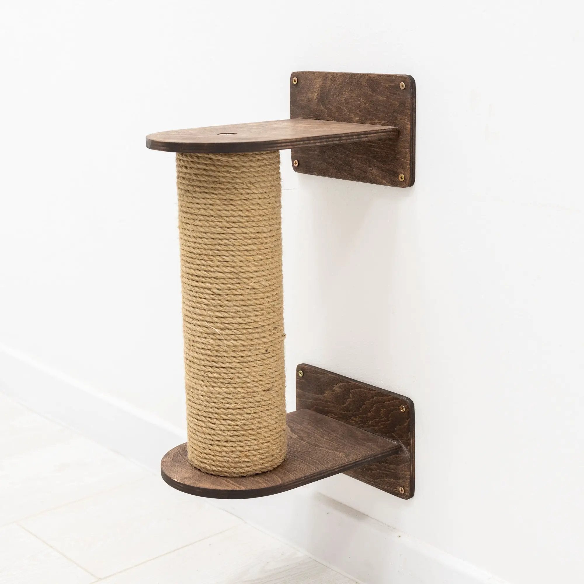 Enjoy The Wood Compact Cat Tree Scratching Post Hideaway Dark Walnut by Enjoy The Wood