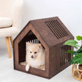Load image into Gallery viewer, Neutral Natural Material Small Indoor Dog House Secure Pet Retreat Fits Any Home Decor Private Sanctuary Space by Enjoy The Wood
