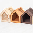 Load image into Gallery viewer, Neutral Natural Material Small Indoor Dog House Secure Pet Retreat Fits Any Home Decor Private Sanctuary Space by Enjoy The Wood
