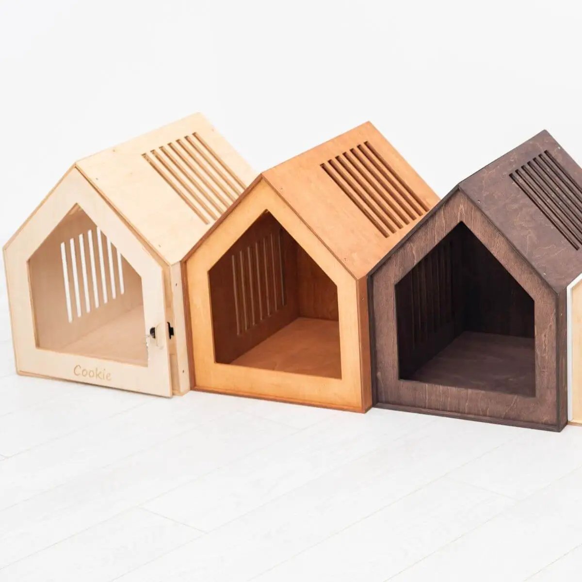 Neutral Natural Material Small Indoor Dog House Secure Pet Retreat Fits Any Home Decor Private Sanctuary Space by Enjoy The Wood
