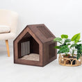 Load image into Gallery viewer, Neutral Natural Material Small Indoor Dog House Secure Pet Retreat Fits Any Home Decor Private Sanctuary Space by Enjoy The Wood
