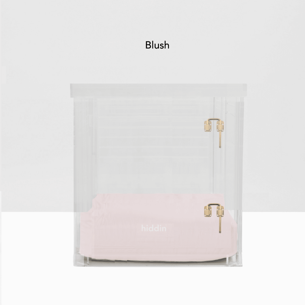Hiddin Clear Acrylic Dog Crate – Small, Gold Latch