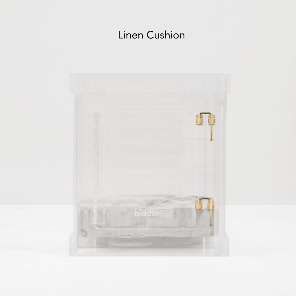 Hiddin Clear Acrylic Dog Crate – Small, Gold Latch