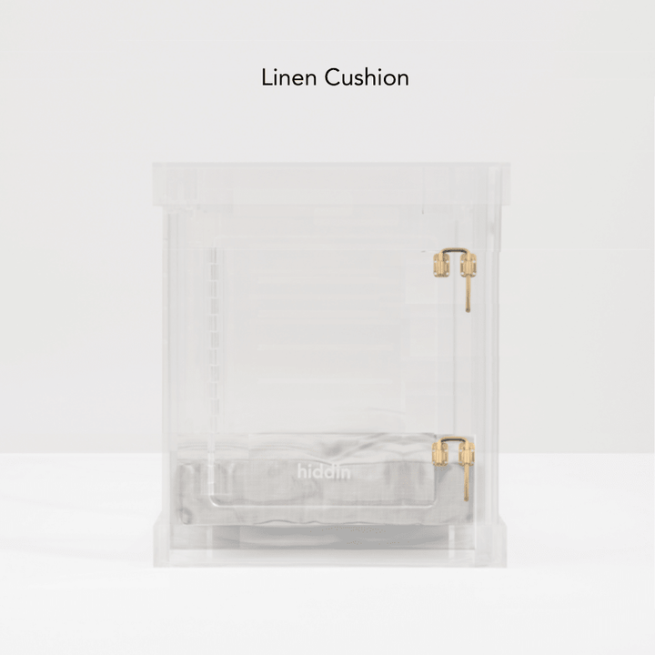 Hiddin Clear Acrylic Dog Crate – Small, Gold Latch