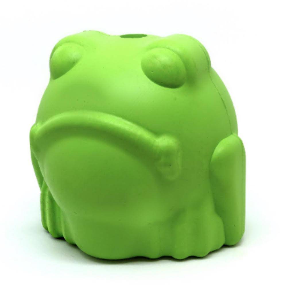 SodaPup Bull Frog rubber dog treat dispenser in green, view 5