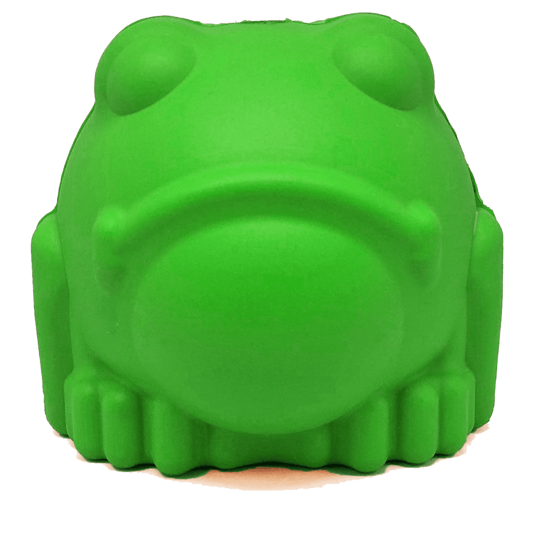 SodaPup Bull Frog rubber dog treat dispenser in green