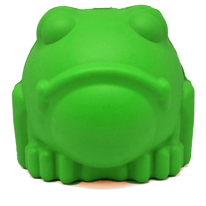 SodaPup Bull Frog rubber dog treat dispenser in green