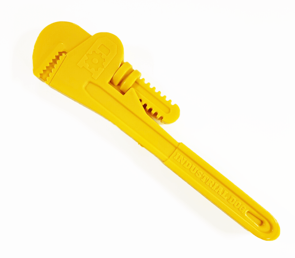 SodaPup Pipe Wrench nylon dog chew toy in yellow or brown, view 9