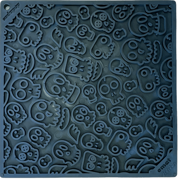SodaPup Zombie eMat TPE lick mat in black or orange, view 3