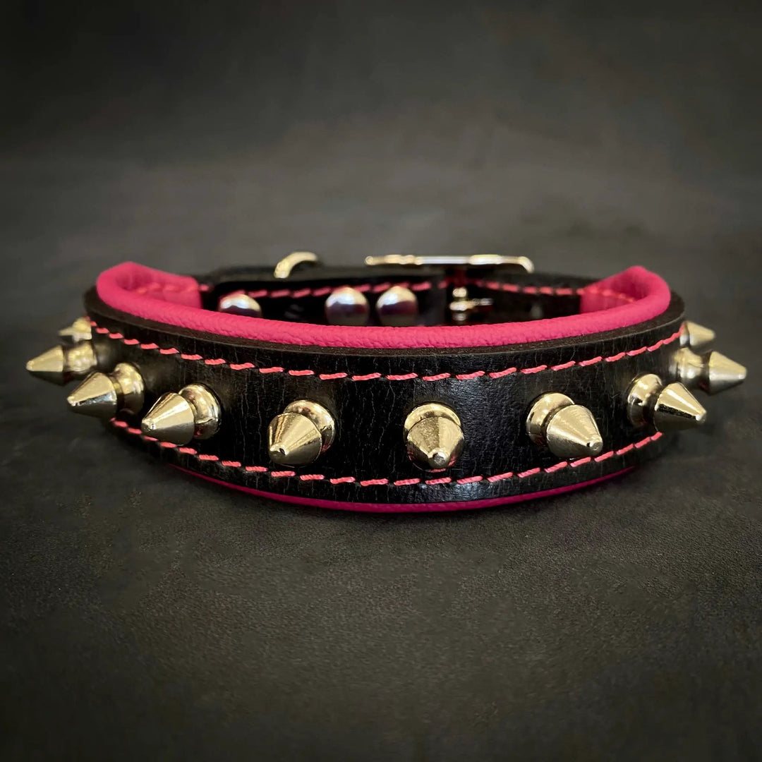 Bestia Spiky Leather Puppy Collar