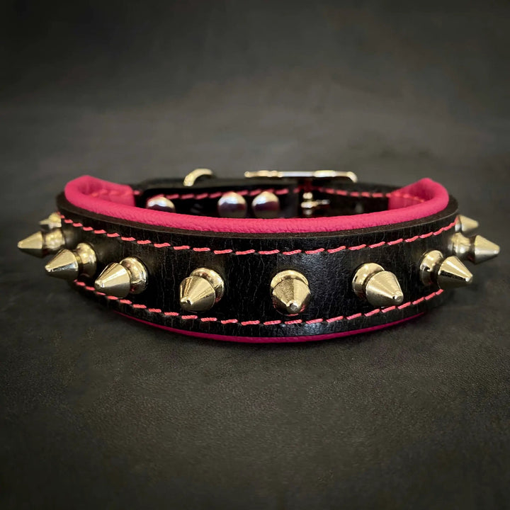 Bestia Spiky Leather Puppy Collar