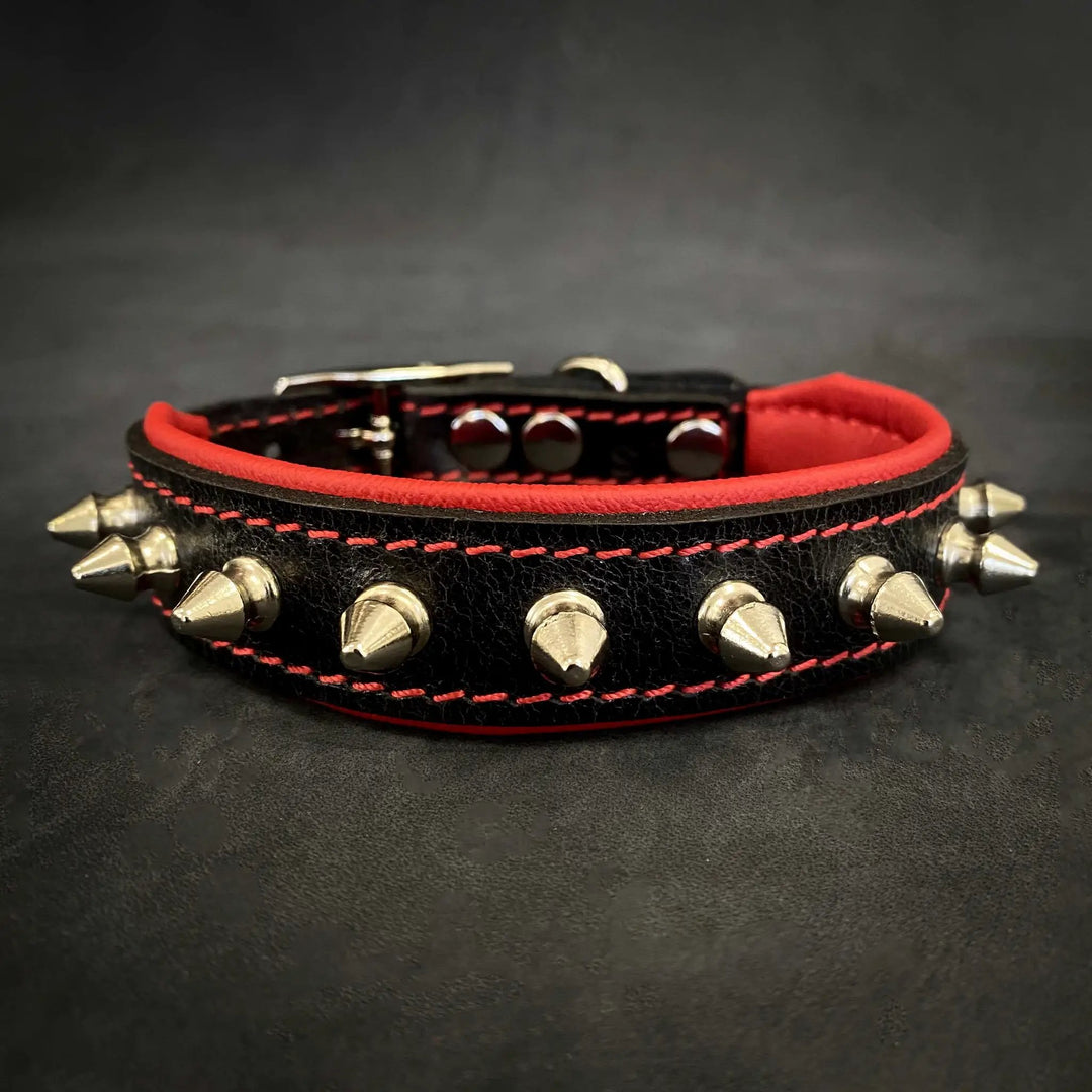 Bestia Spiky Leather Puppy Collar