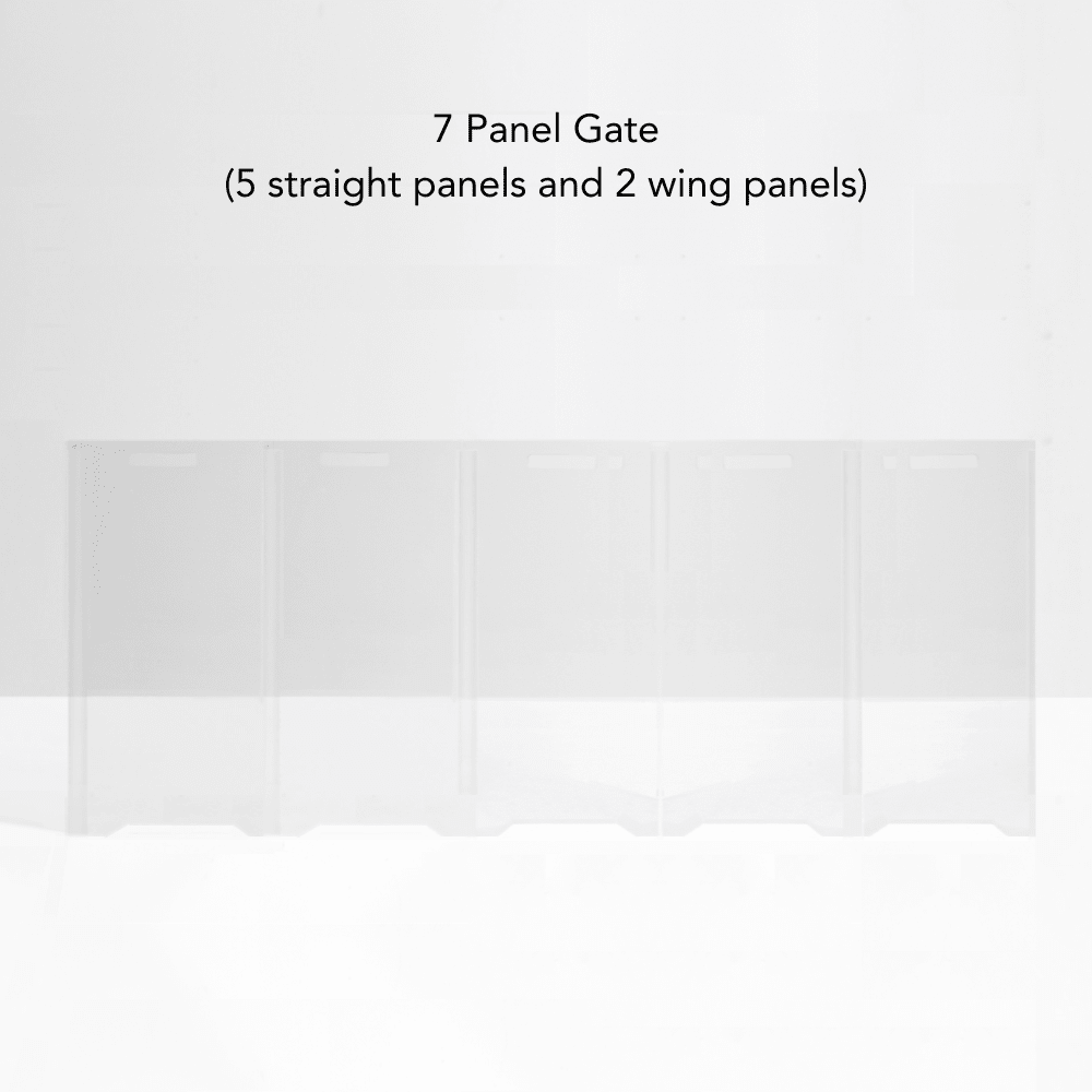 Hiddin Clear Front Pet Gate with Pivoting Side Panels