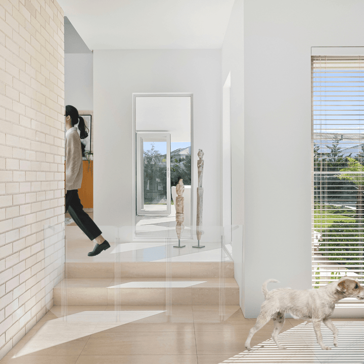 Hiddin Clear Front Pet Gate with Pivoting Side Panels