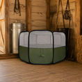 Load image into Gallery viewer, Hen Pen Starter Pop-Up Chick Brooder by My Pet Chicken, green with mesh panels.

