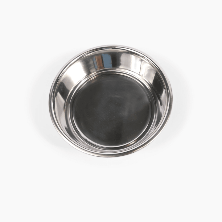 Hiddin Clear Acrylic Double Feeder with Silver Bowls – 3 in High