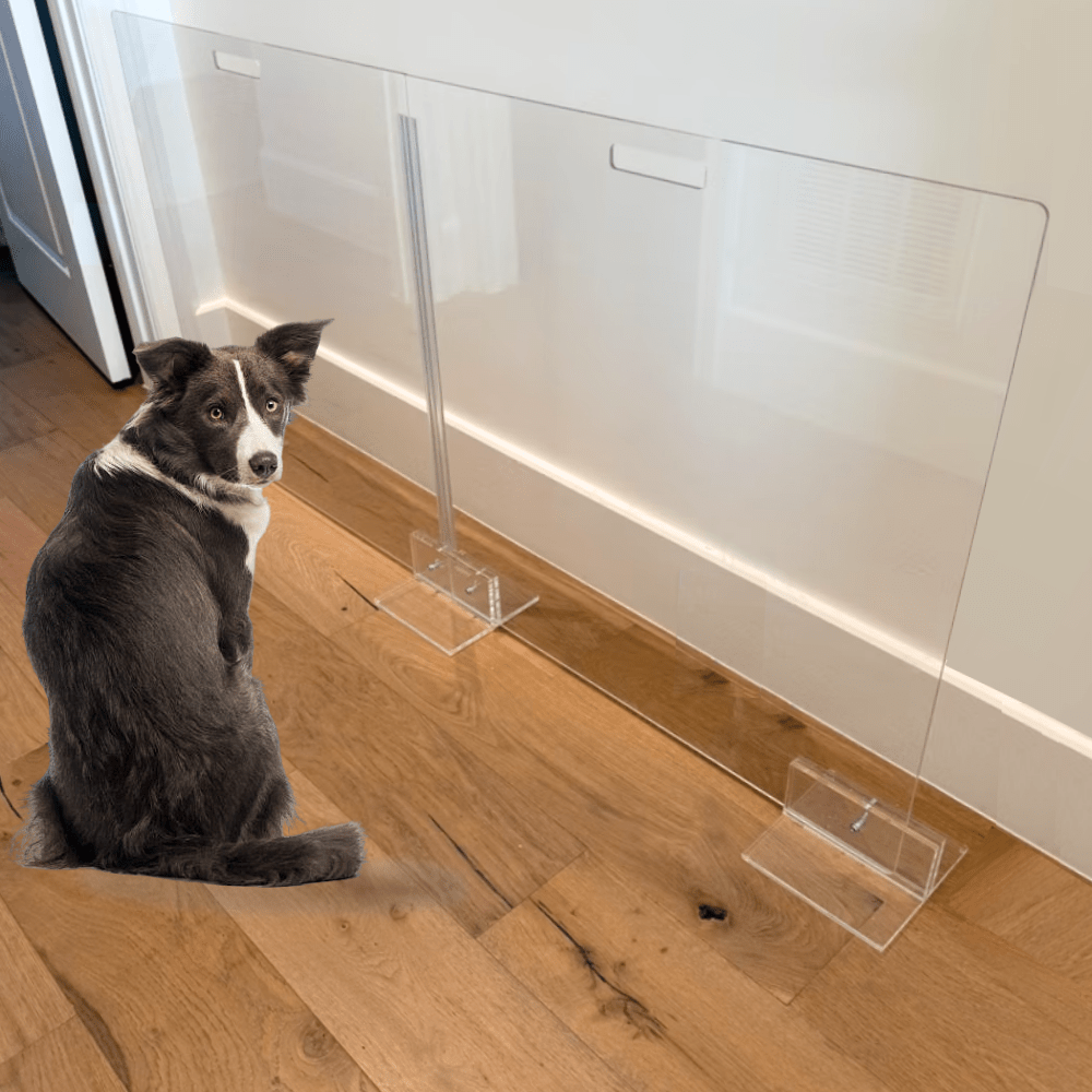 Hiddin Clear Acrylic Panel Pet Gate – Freestanding, 30 in High