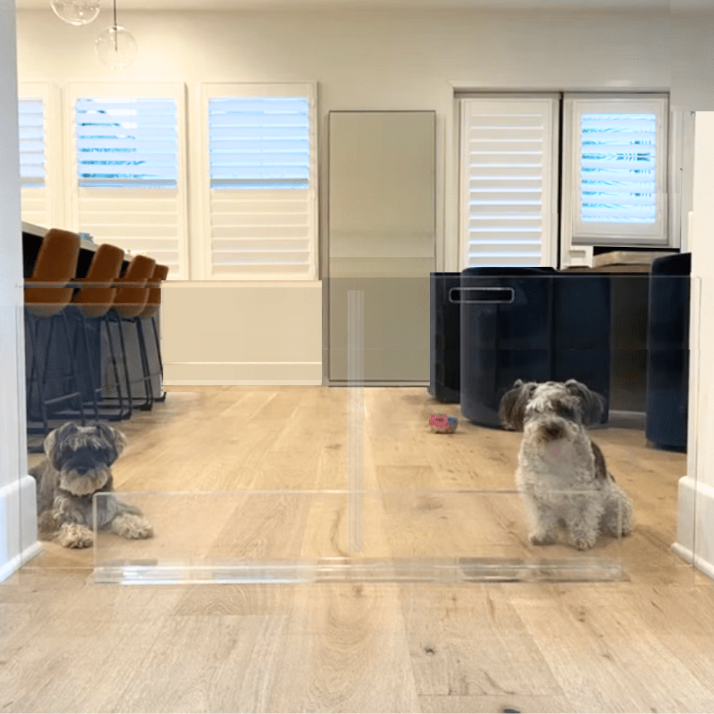 Hiddin Clear Acrylic Panel Pet Gate – Freestanding, 30 in High