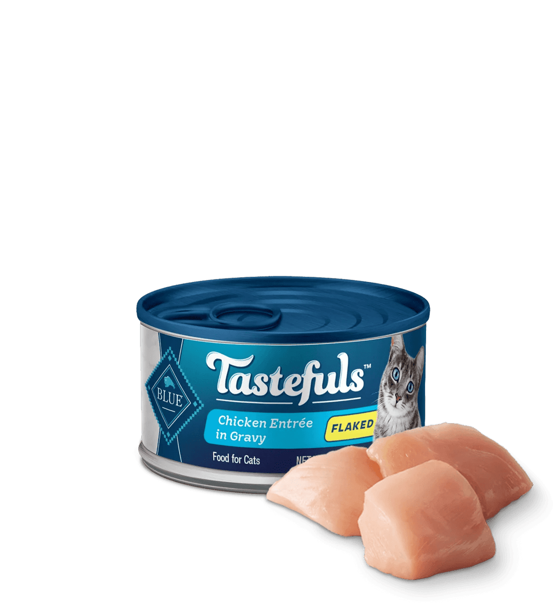 Blue Buffalo Tastefuls Adult Flaked Chicken in Gravy Entree Wet Cat Cans