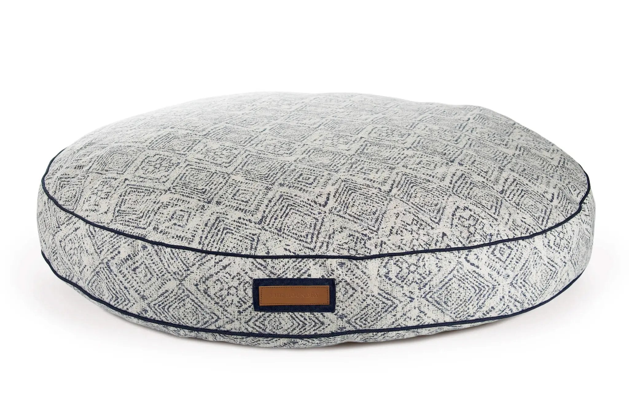 Round Pet Bed In Sapphire With Recycled Plastic Fill by DC-The Houndry