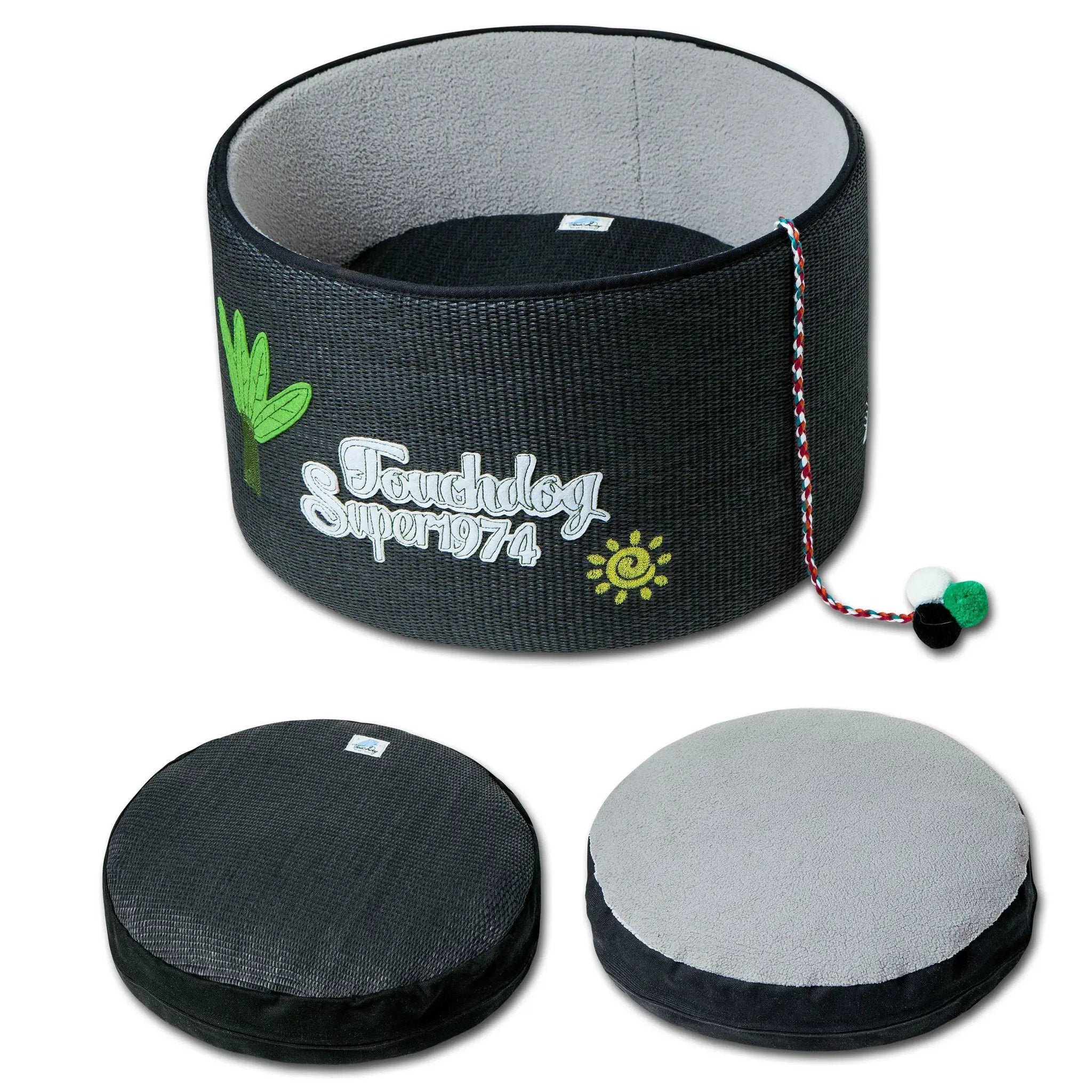 Touchcat Claw Ver Nest Rounded Scratching Cat Bed With Built In Teaser Toy Durable Nylon Scratch Proof Shell by Pet Life