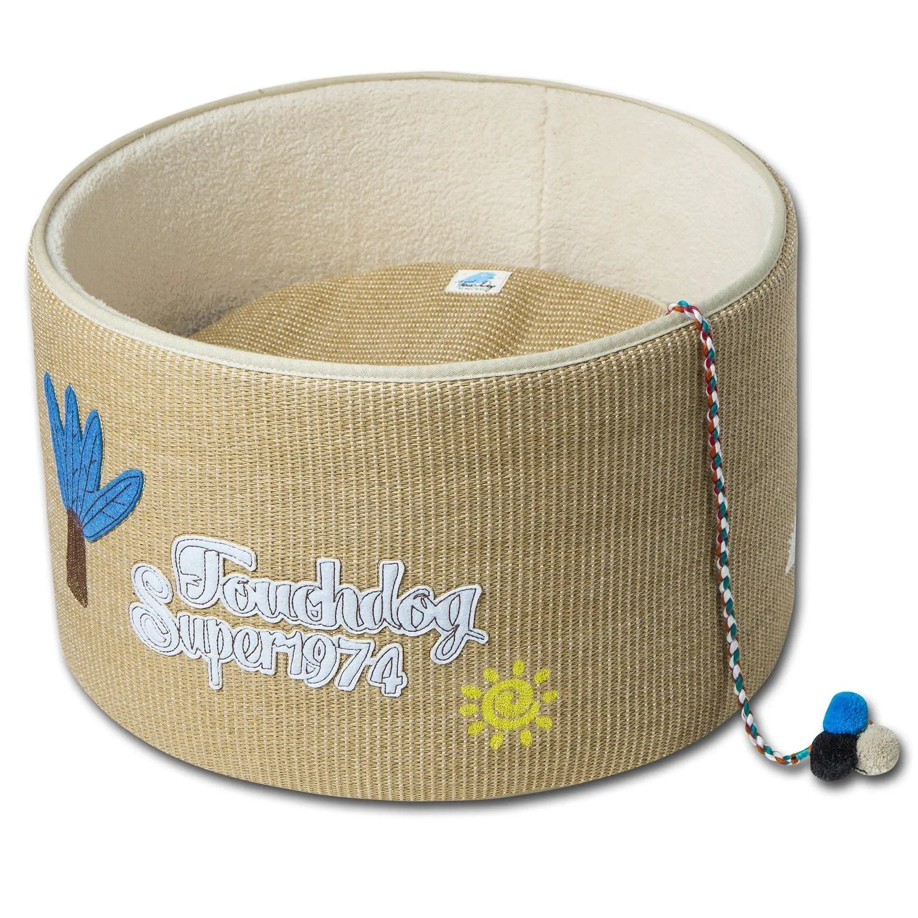Touchcat Claw Ver Nest Rounded Scratching Cat Bed With Built In Teaser Toy Durable Nylon Scratch Proof Shell by Pet Life