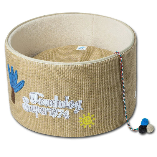 Touchcat Claw Ver Nest Rounded Scratching Cat Bed With Built In Teaser Toy Durable Nylon Scratch Proof Shell by Pet Life