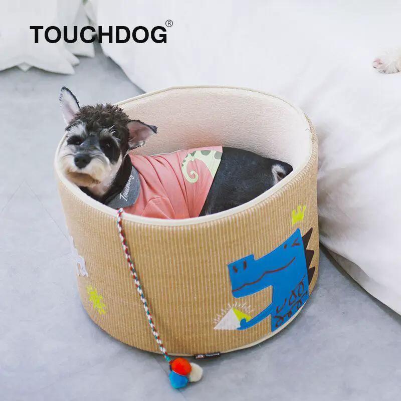 Touchcat Claw Ver Nest Rounded Scratching Cat Bed With Built In Teaser Toy Durable Nylon Scratch Proof Shell by Pet Life