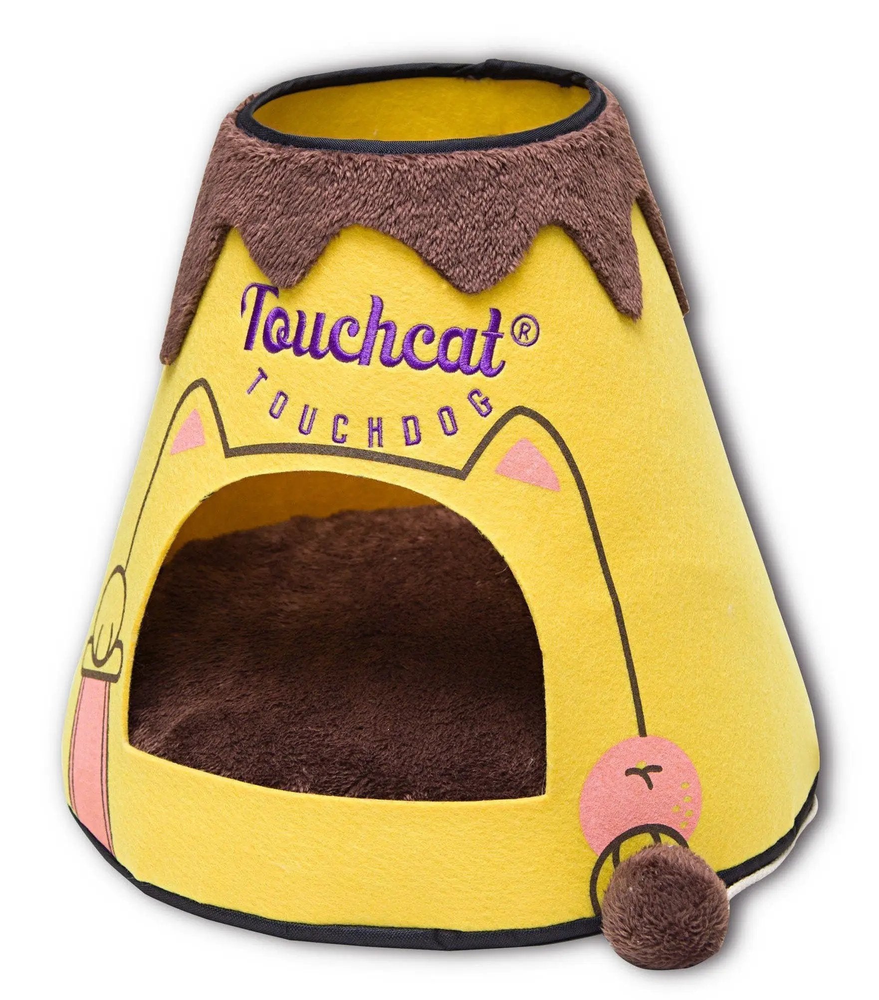Touchcat Molten Lava Volcano Pet Bed House With Hanging Teaser Toy by Pet Life