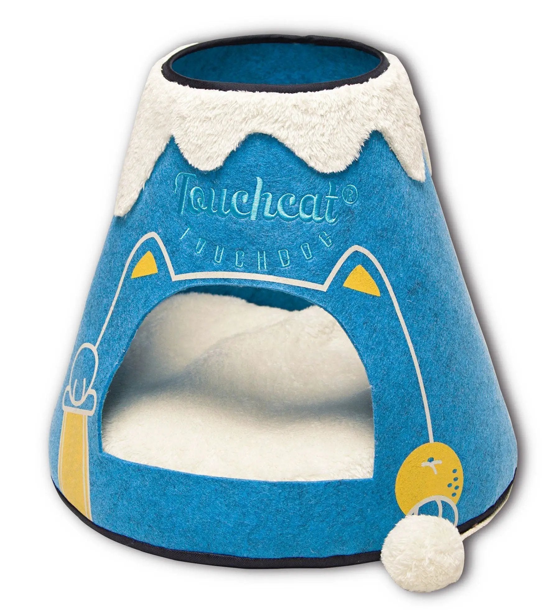 Touchcat Molten Lava Volcano Pet Bed House With Hanging Teaser Toy by Pet Life