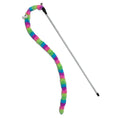 Load image into Gallery viewer, Touchcat Worm Tail Designer Wand Cat Teaser Interactive Glitter Transparent Dual Tension Cords by Pet Life
