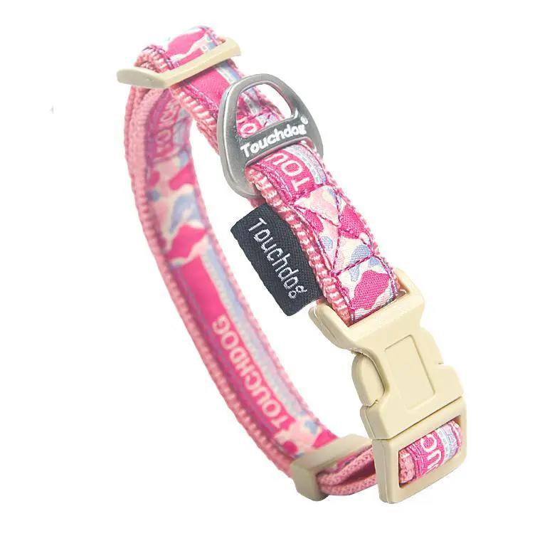 Touchdog Tough Stitched Durable Embroidered Collar And Leash Set Pink Small 48 Inch Dual Reinforced by Pet Life